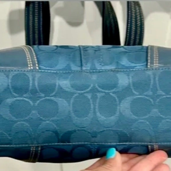 Coach Blue Shoulder Tote Bag - Picture 3 of 9